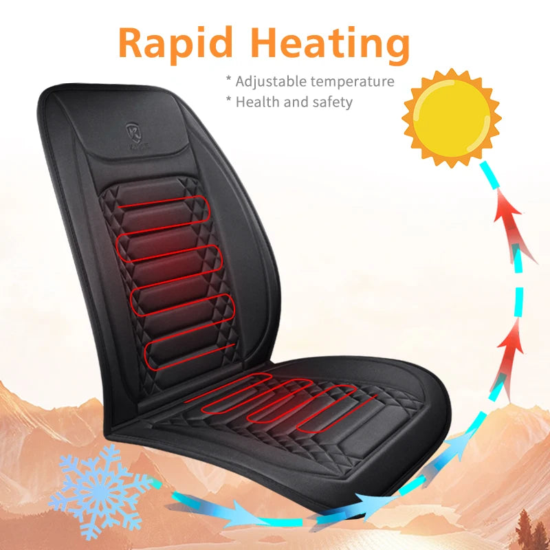 Heated Car Seat Cover 12V Heating Warmer Car Seat Cushion Auto Universal Car Seat Protector Cloak Cover Pads Set by Winter Windshield