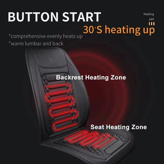 Heated Car Seat Cover 12V Heating Warmer Car Seat Cushion Auto Universal Car Seat Protector Cloak Cover Pads Set by Winter Windshield