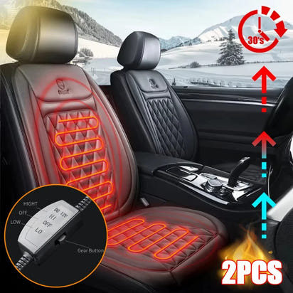 Heated Car Seat Cover 12V Heating Warmer Car Seat Cushion Auto Universal Car Seat Protector Cloak Cover Pads Set by Winter Windshield