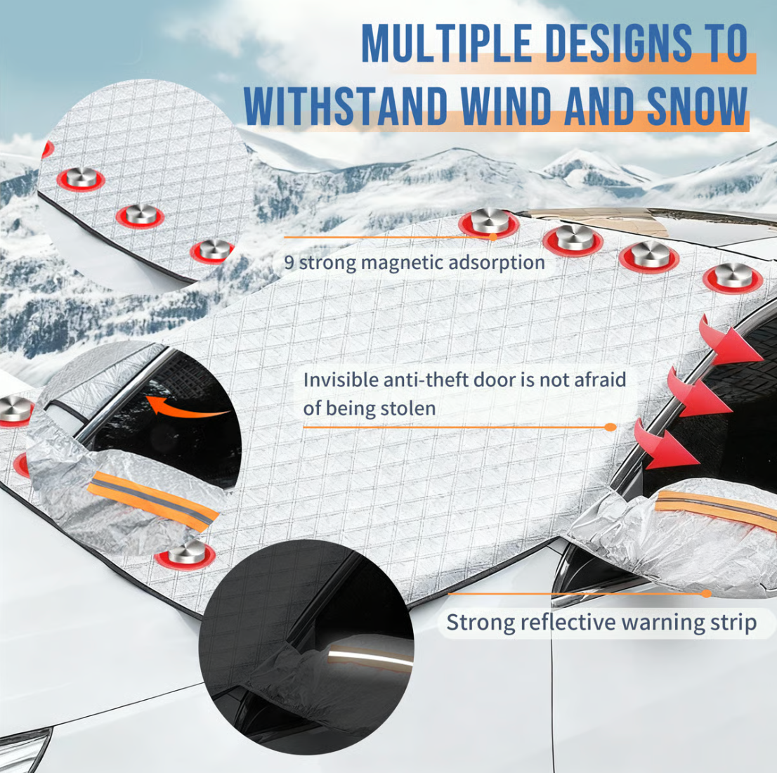 Winter Windshield Cover,Windshield Covers Ice Screen Protector,Snow Guard Windshield Cover Frost Shield, No More Frozen windshields