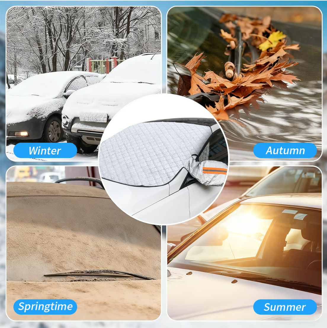 Winter Windshield Cover,Windshield Covers Ice Screen Protector,Snow Guard Windshield Cover Frost Shield, No More Frozen windshields
